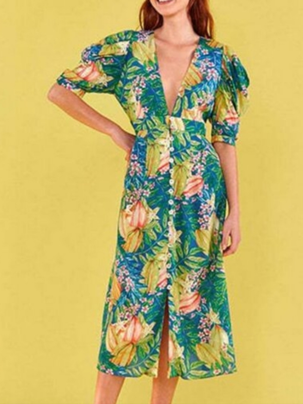 NWT FARM RIO | $245 Star Fruits Midi Dress
